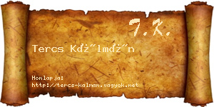 Tercs Kálmán névjegykártya